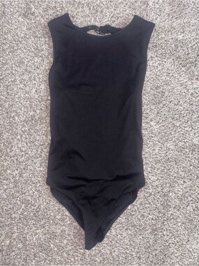 Black Buckle Back Bodysuit ✨ Edgy Cutout Clubwear Festival Top Size S (Runs M)